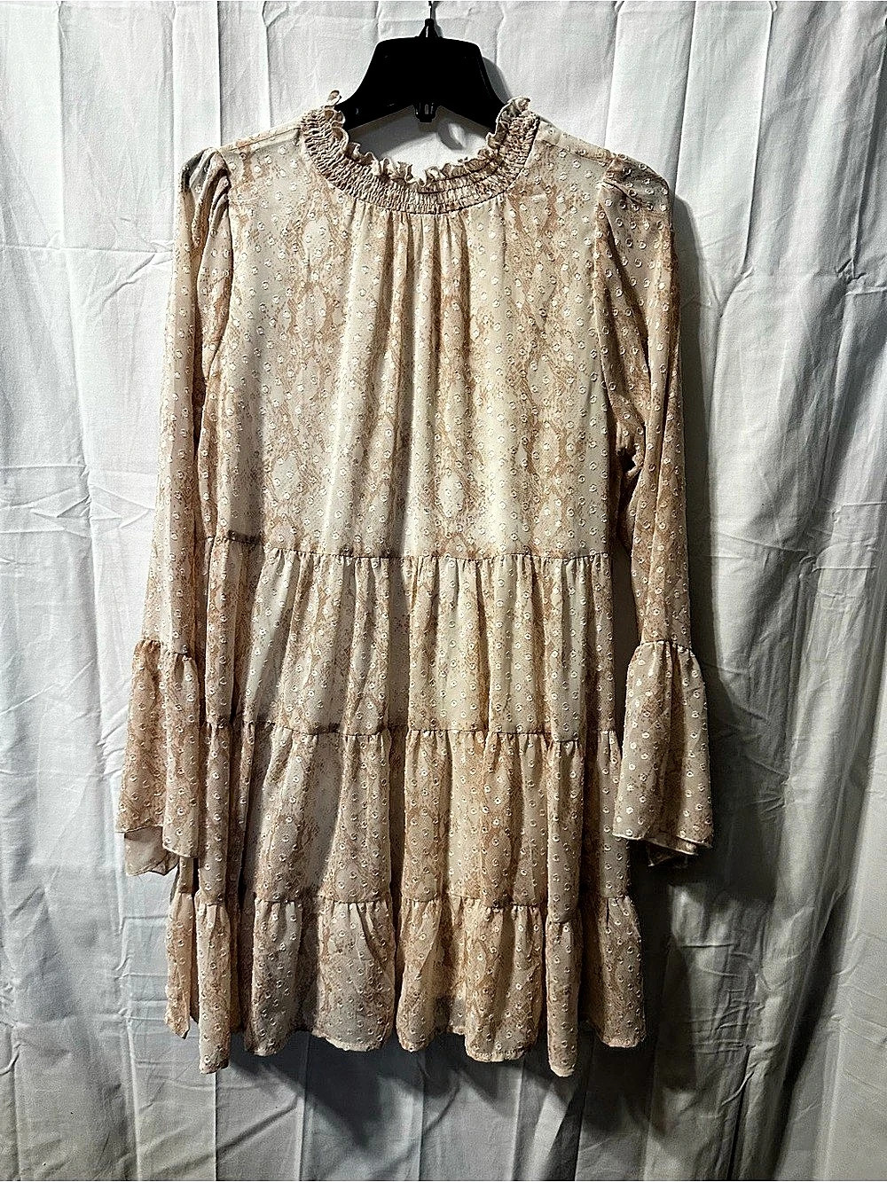 Altar’d State Floral Mini Dress in Cream & Pink Size Medium